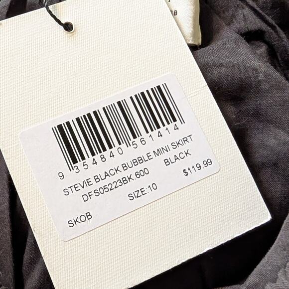 NWT DISSH Stevie Black Cotton Poplin Bubble Mini Skirt, size 6 - Picture 4 of 8